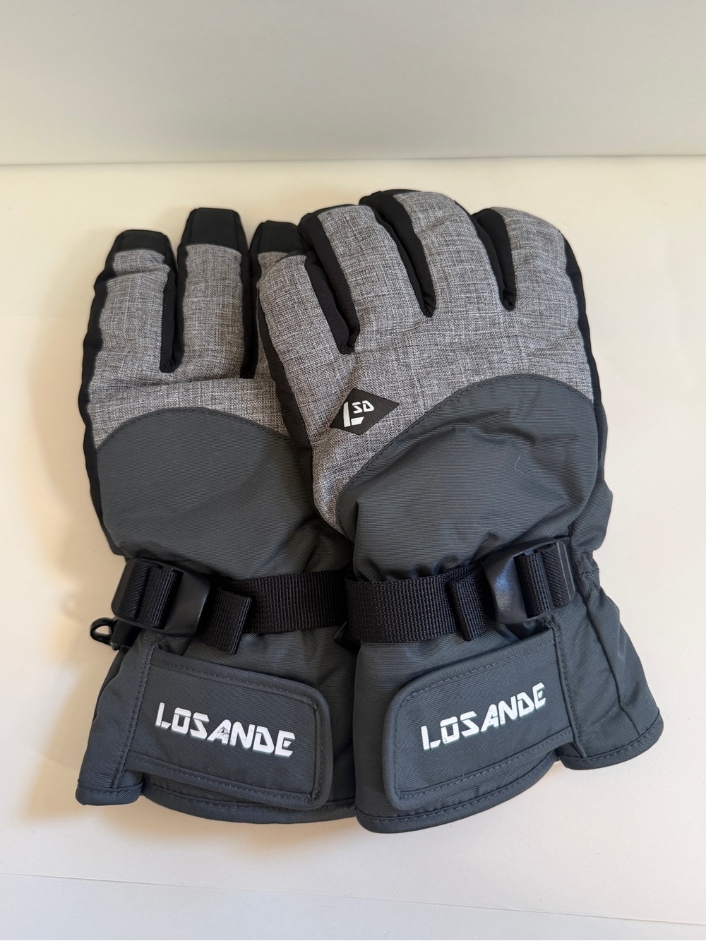 Men’s Gray Winter Ski Gloves - Insulated Waterproof Mitts